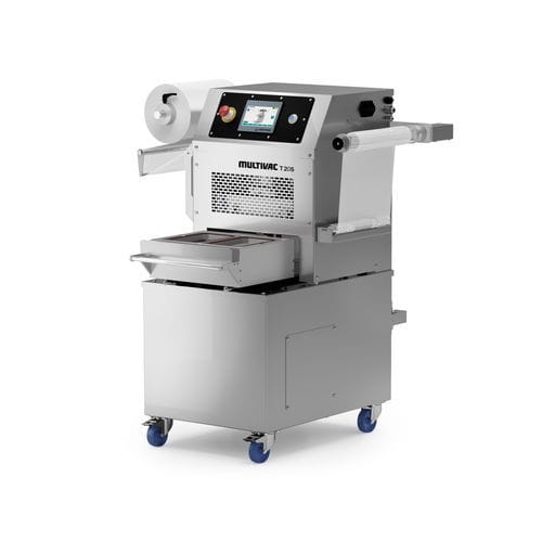 Termosigillatrice per vaschette semiautomatica - T 205 - MULTIVAC - per l'industria farmaceutica / con rotelle