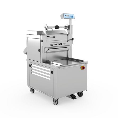 Termosigillatrice per vaschette semiautomatica - T 250 - MULTIVAC - per l'industria farmaceutica / con rotelle