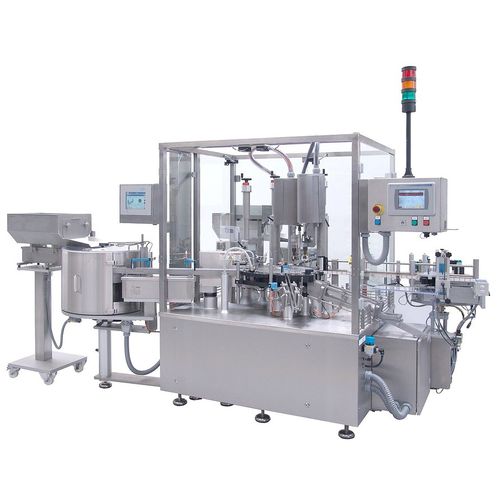 Sistema di riempimento e di sigillatura per l'industria farmaceutica - FLEXOFILL - OPTIMA - per bottiglie / rotativo / asettico