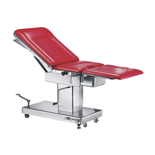 Lettino da visita idraulico - MT400B - Ningbo Techart Medical Equipment - ad altezza regolabile / a 3 sezioni / rosa