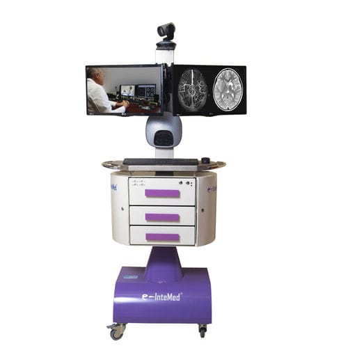 Carrello per telemedicina per videoconferenza - e-InteMed  - e- InteMed Telemedicina S.L. - con batteria / con stetoscopio / con ECG