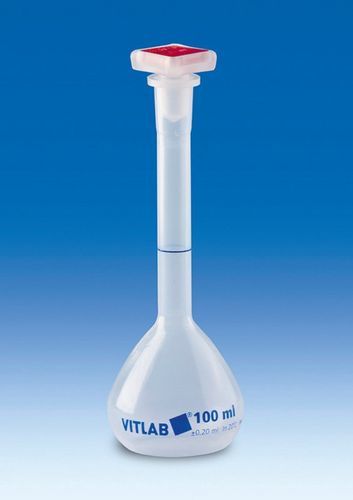 Matraccio da laboratorio - 677941 - Vitlab - in polipropilene / trasparente / con tappo