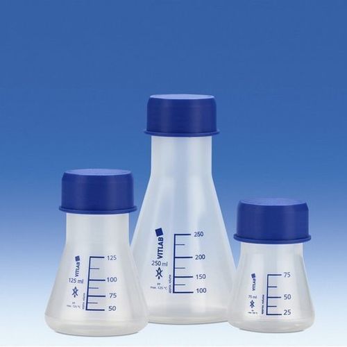 Matraccio per coltura cellulare - 566941 - Vitlab - in polipropilene / a vite / graduato