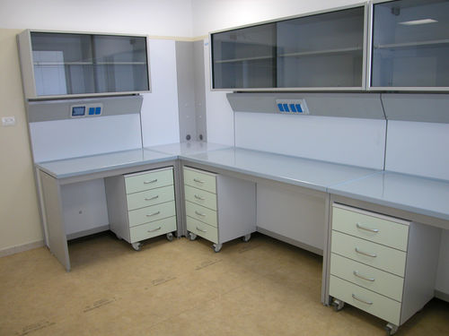 Tavolo di procedura da laboratorio - COM-Lab 1 - comfit s.r.l - con scomparti / modulare / a muro