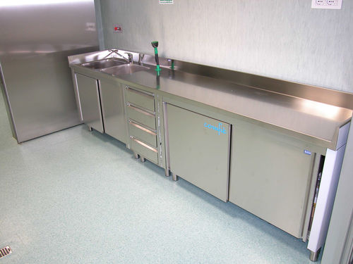 Tavolo di procedura da laboratorio - comfit s.r.l - per farmacie / con cassetti / con lavandino