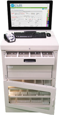 Sistema automatizzato di distribuzione per simulazione medica - SimCabRx%u2122 - KbPort - di farmaci / con computer