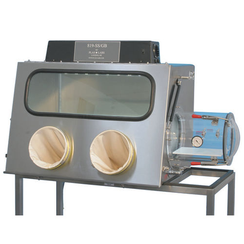 Glove box da laboratorio - 819 series - Plas-Labs - da terra / in acciaio inossidabile