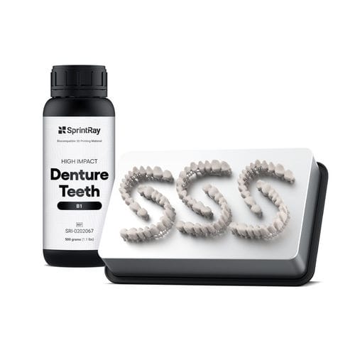 Materiale odontoiatrico in resina - Denture Teeth - B1 - SprintRay - per stampa 3D / per fabbricazione di dentiere / biocompatibile