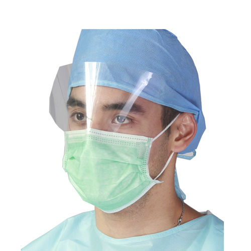 Mascherina chirurgica EN14683 - WLM2005 - Hubei Wanli Protective Products - con visiera / per adulti / verde