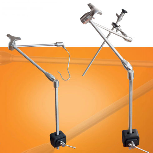Braccio portastrumenti per endoscopio - FixSys - Medical Bees - articolato / su guida di scorrimento