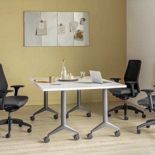 Tavolo da pranzo - Aware® - Allsteel - da ufficio / rettangolare / su rotelle