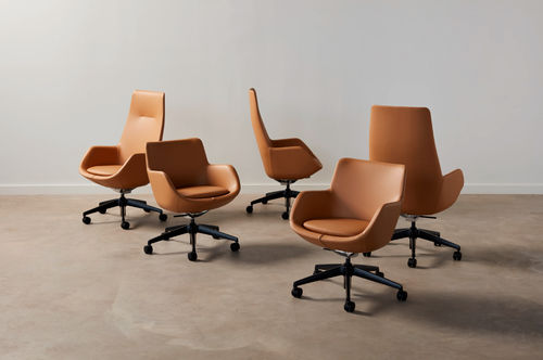 Sedile con braccioli - Retreat - Allsteel - con rotelle