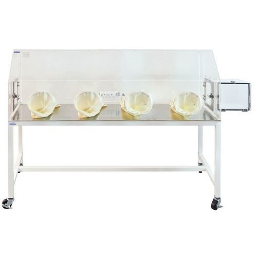 Glove box da laboratorio - 2100-4-E - CLEATECH - da terra / in acciaio inossidabile / in acrilico