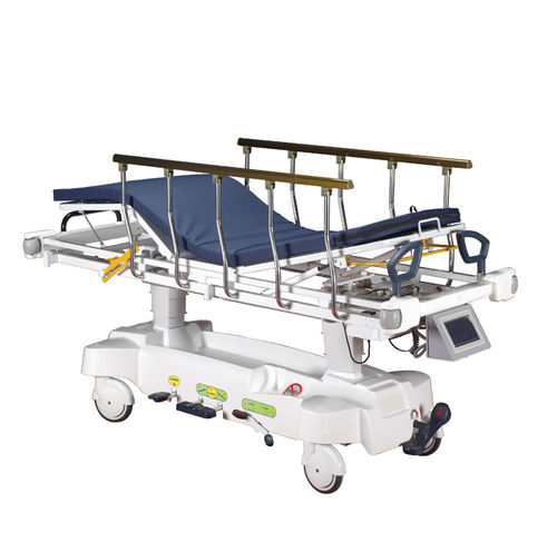 Barella con carrello da trasporto - HO-4003H - Hongkong Medi - di emergenza / idraulica / ad altezza regolabile