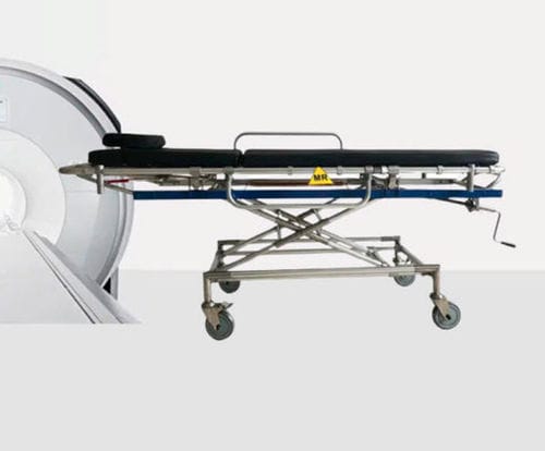 Barella con carrello da trasporto - HO-709-1 - Hongkong Medi - per MRI / manuale / ad altezza regolabile