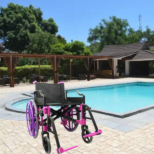 Sedia a rotelle passiva - HO-W101 - Hongkong Medi - per piscina / con poggiagambe / nera