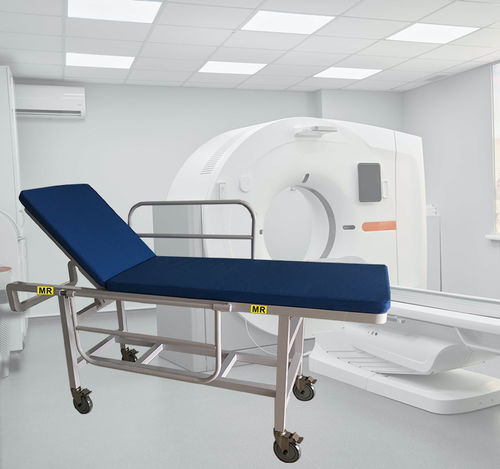 Barella con carrello da trasporto - HO-708A - Hongkong Medi - per MRI / manuale / 2 sezioni