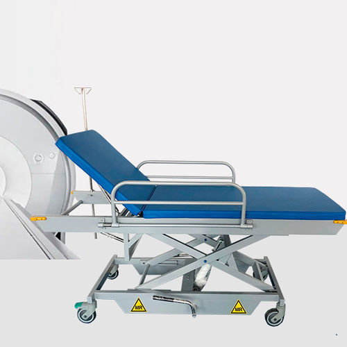 Barella con carrello per MRI - HO-709 - Hongkong Medi - idraulica / ad altezza regolabile / pieghevole