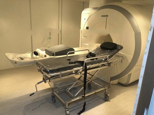 Barella con carrello da trasporto - HO-709 - Hongkong Medi - per MRI / manuale / ad altezza regolabile