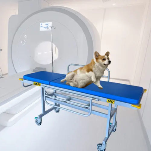 Barella con carrello per MRI - HO-708A - Hongkong Medi - manuale / veterinaria / amagnetica