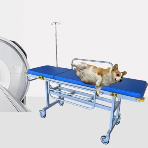 Barella con carrello per MRI - HO-708A-3 - Hongkong Medi - manuale / veterinaria / con asta portaflebo