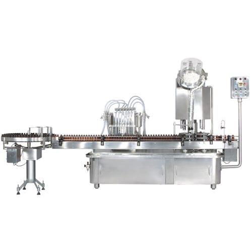 Sistema di riempimento e di sigillatura per l'industria farmaceutica - LINOFILL - Anchor Mark Private Limited - per bottiglie / automatico / lineare