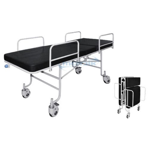 Barella con carrello passamalati - YA-PS11 - Zhangjiagang Medi Medical Equipment - manuale / ripieghevole / con schienale regolabile