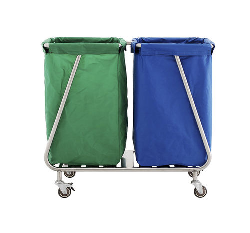 Carrello portabiancheria per sacchi sporchi - MK-S14 - Zhangjiagang Medi Medical Equipment - medico / di pulizia / 2 sacchi