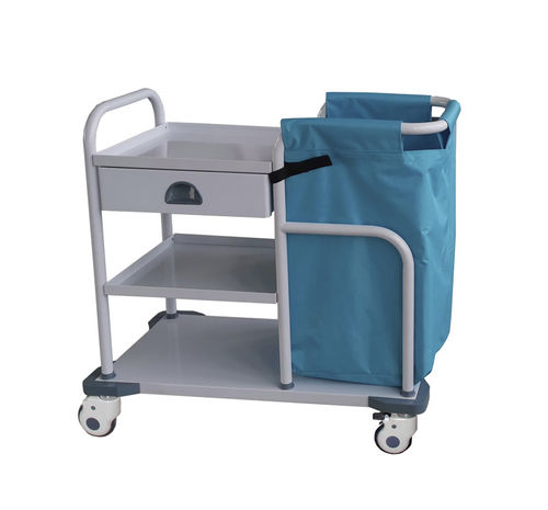 Carrello portabiancheria medico - MK-S13B - Zhangjiagang Medi Medical Equipment - per biancheria / 1 cassetto / 3 ripiani