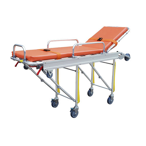 Barella con carrello per ambulanze - YA-AS02 - Zhangjiagang Medi Medical Equipment - manuale / pieghevole / ad altezza regolabile