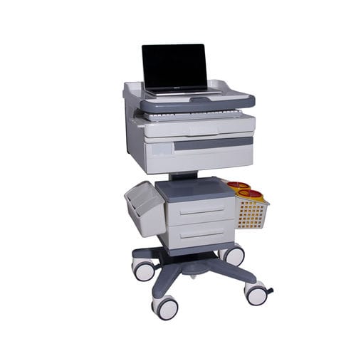 Carrello informatico ad altezza regolabile - MK-PC03 - Zhangjiagang Medi Medical Equipment - con cassetti / modulare
