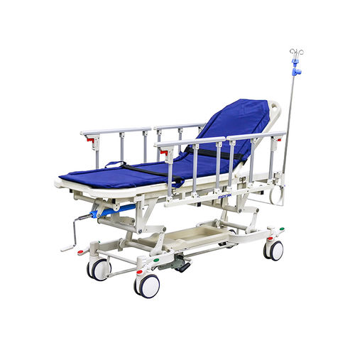Barella con carrello passamalati - YA-PS14 - Zhangjiagang Medi Medical Equipment - manuale / ad altezza regolabile / con schienale regolabile