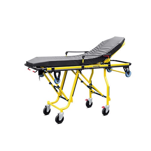 Barella con carrello di emergenza - YA-AC01 - Zhangjiagang Medi Medical Equipment - manuale / pieghevole / ad altezza regolabile