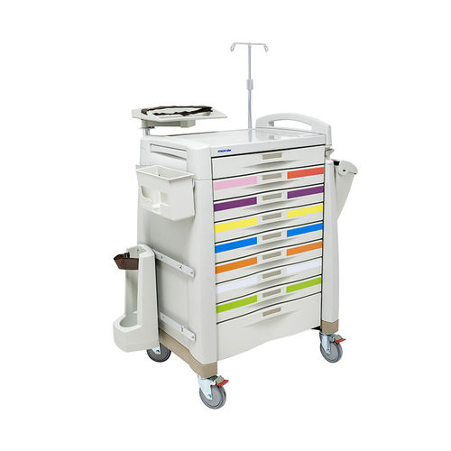 Carrello di emergenza - MK-PK02 - Zhangjiagang Medi Medical Equipment - per defibrillatore / portabombole di ossigeno / in alluminio
