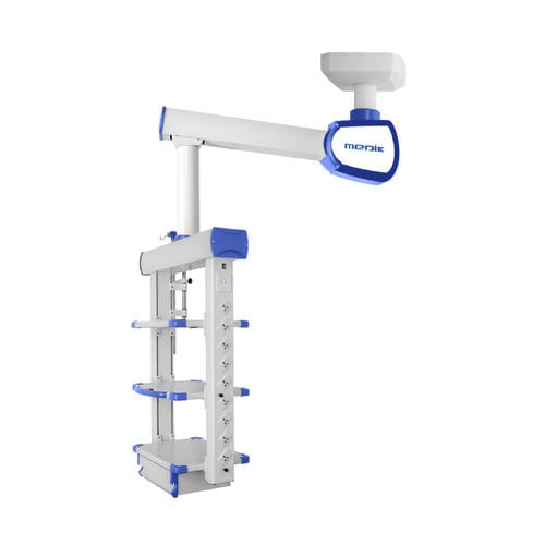 Braccio di distribuzione a soffitto - MD-E3 - Zhangjiagang Medi Medical Equipment - per endoscopia / semplice / con ripiani