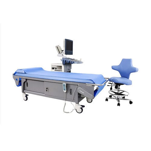 Lettino da visita per ecografia - YA-EC-U01 - Zhangjiagang Medi Medical Equipment - elettrico / ad altezza regolabile / con scomparti
