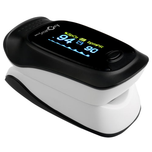 Pulsossimetro da dito - SMART OXY - BPL Medical Technologies - per cure domiciliari / OLED / nero