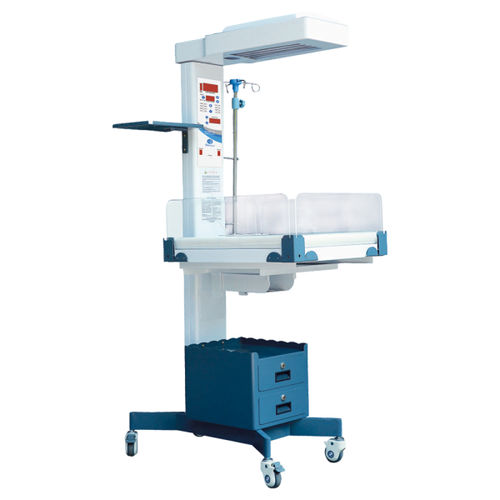 Tavolo di rianimazione neonatale con lampada per fototerapia - BPL FLORET 1000 - BPL Medical Technologies - su rotelle