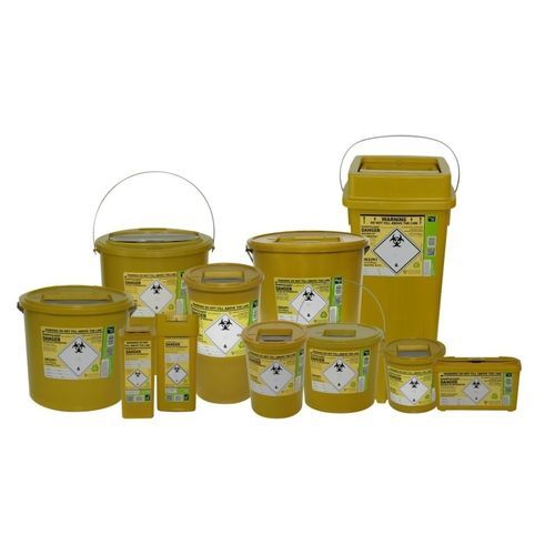 Contenitore per rifiuti - SHARPSGUARD® eco yellow - Daniels Healthcare - per movimentazione / sicuro