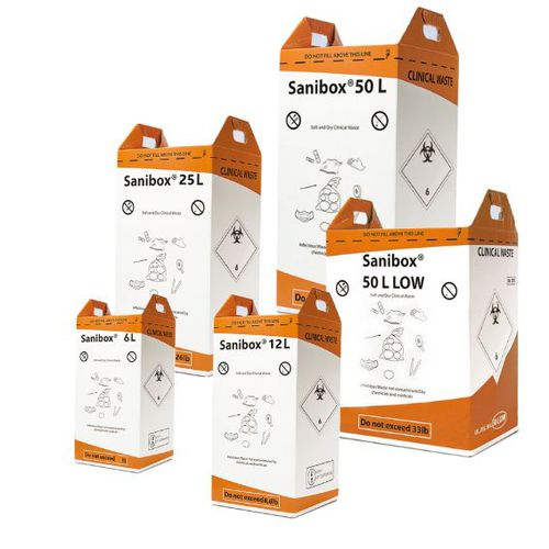 Contenitore per rifiuti - SANIBOX® orange - Daniels Healthcare - per movimentazione / in cartone / sicuro