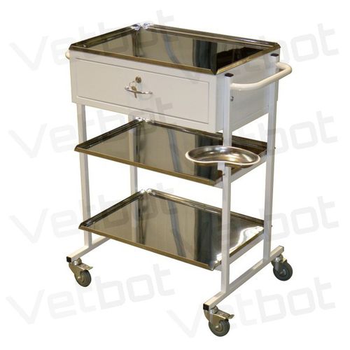 Carrello per studio veterinario - SP-02-9-R - Vetbot - per strumenti / in acciaio inossidabile / 1 cassetto