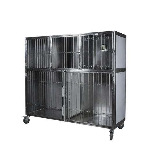 Gabbia veterinaria 5 scomparti - 80376 - Vetbot - due ponti / portatile / in acciaio inossidabile