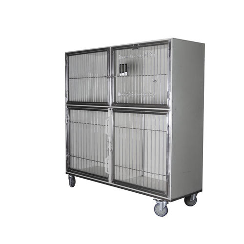 Gabbia veterinaria 4 scomparti - 80381  - Vetbot - in acciaio inossidabile / in polipropilene