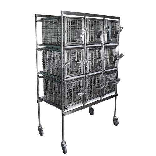 Gabbia veterinaria per conigli - CL-1231 3х3 - Vetbot - modulare / 9 scomparti / in acciaio inossidabile