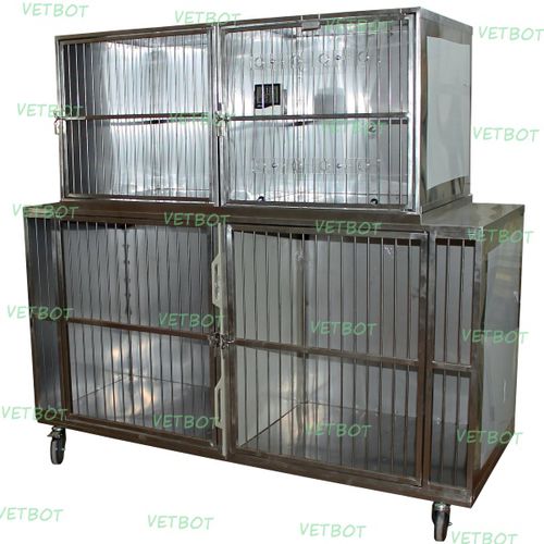 Gabbia veterinaria modulare - №8020  - Vetbot - in acciaio inossidabile / con ruota di esercizio