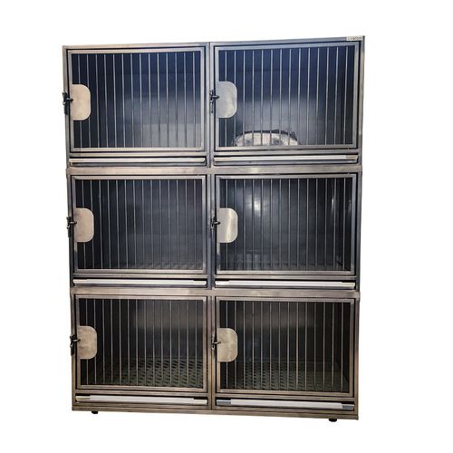 Gabbia veterinaria modulare - MVK-7 - Vetbot - in acciaio inossidabile / in polipropilene