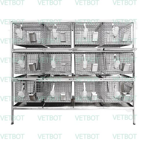 Gabbia veterinaria per conigli - CL-1306.4 - Vetbot - modulare / in acciaio inossidabile / in polipropilene