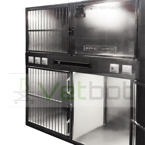 Gabbia veterinaria modulare - 80625.1  - Vetbot - in acciaio inossidabile / con ruota di esercizio