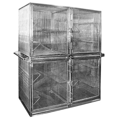 Gabbia per sperimentazione animale per ricerca preclinica - 2002CL - Vetbot - per furetti / 4 scomparti / con rotelle