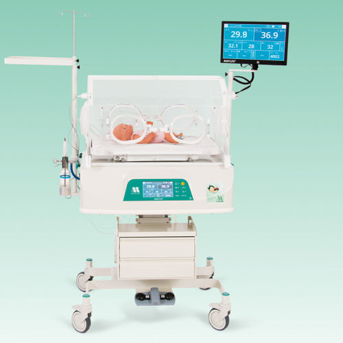 Incubatrice neonatale con rotelle - BabyLife® BLF-2001G - MEDICOR Elektronika - con monitor / con bilancia / con ventilatore